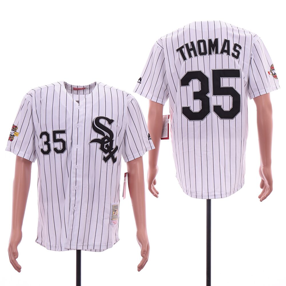 MLB Chicago White Sox #35 Thomas white jersey->cleveland indians->MLB Jersey